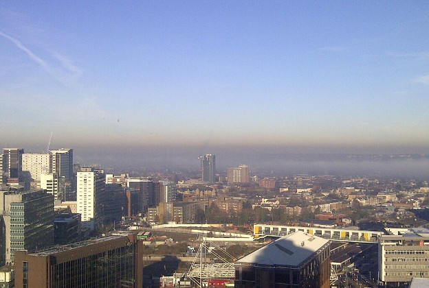 Photo showing air pollution on 11 December 2013. View from Croydon, London. Photo by Andrew J Pelling