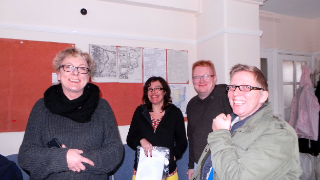 Sue, Clare, Darryl and Emma at meeting to organise citizen science project, January 2014